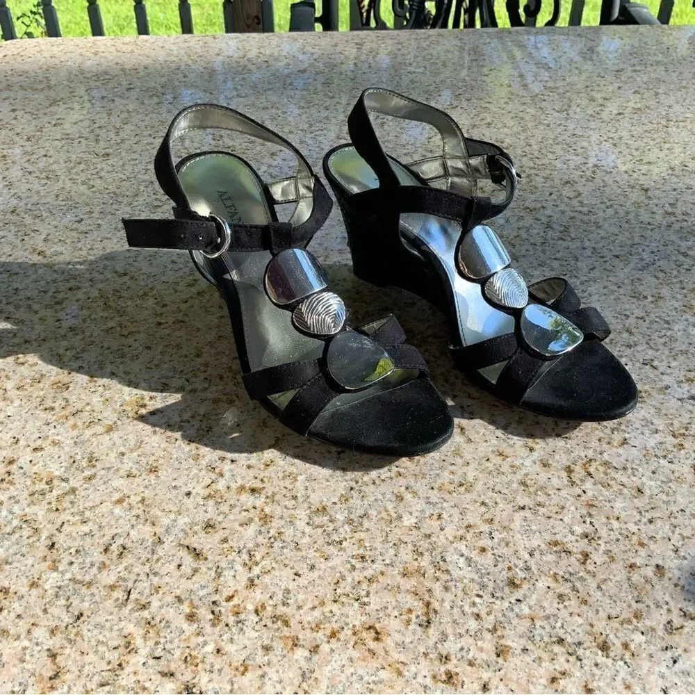 Alfani Black & Silver Wedge Shoes